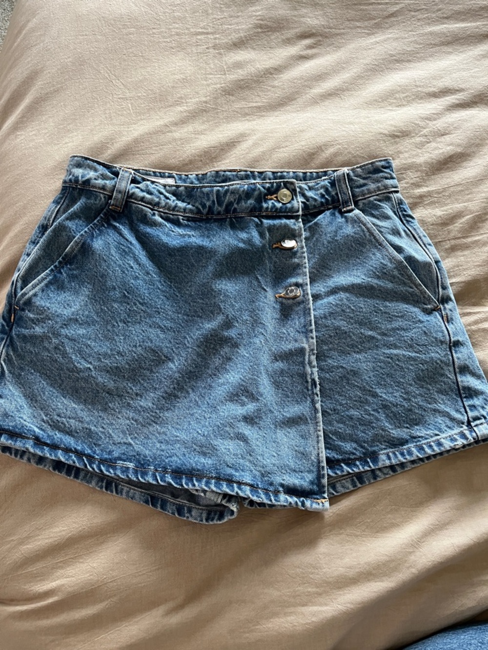 Zara Denim Skort in Light Blue